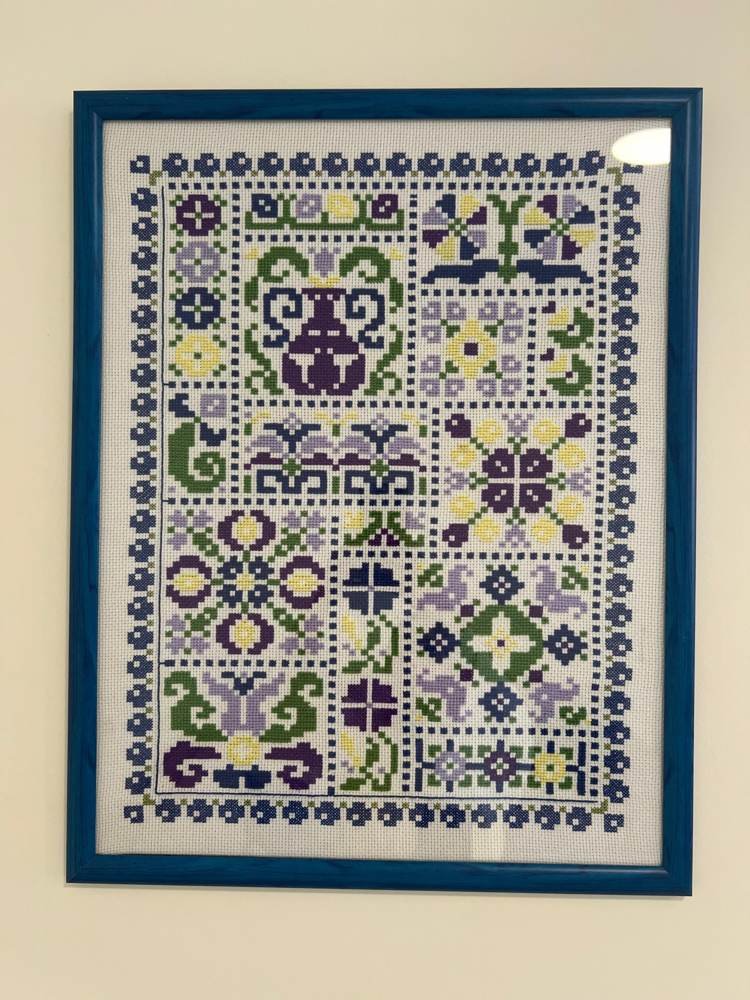 Framed traditional embroidery